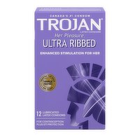 Trojan - Her Pleasure Condoms Ultra Ribbed, 12 Each