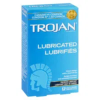 Trojan - Premium Lubricated Condoms, 12 Each