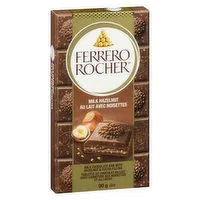 Ferrero - Rocher Premium Chocolate Bar, Milk Chocolate Hazelnut, 90 Gram