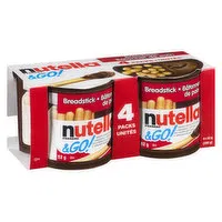 Nutella - & Go Snack Packs, Chocolate Hazelnut Spread with Breadsticks, 4 Each