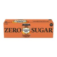 Canada Dry - Peach Mango Zero Sugar Ginger Ale, 355 mL Cans, 12 Each