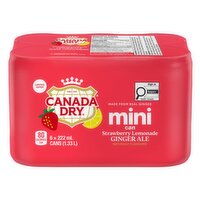 Canada Dry - Strawberry Lemonade Ginger Ale, Limited Edition, 222 mL, 6 Each