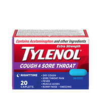 TYLENOL - Extra Strength Cough + Sore Throat Night Caplets, 20 Each