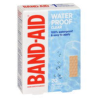 BAND-AID - Waterproof Clear Bandages, Regular 20 Count, 1 Each