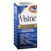 Visine - 8-Multi-Symptom Relief Eye Drops, 15 Millilitre