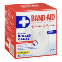 Johnson & Johnson - Rolled Gauze Medium, 5 Each