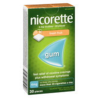Nicorette - Nicorette Fresh Fruit Gum 4mg, 30 Each