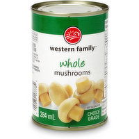 Western Family - Whole Mushrooms, 284 Millilitre