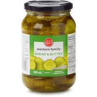 Western Family - Pickles, Bread & Butter, 500 Millilitre