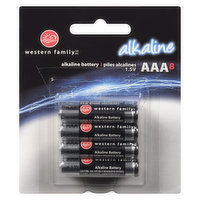 Western Family - Alkaline Batteries - AAA, 8 Each