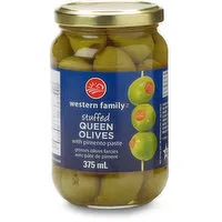 Western Family - Stuffed Large Queen Olives, 375 Millilitre