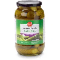 Western Family - Baby Dill Pickles with Garlic, 1 Litre