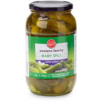 Western Family - Baby Dill Pickles with Extra Garlic, 1 Litre