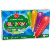 Western Family - Ice Pops Assorted Fruit - Fat Free, 24 Each