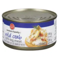 Western Family - Wild Crab Meat - 50% Leg Meat, 170 Gram