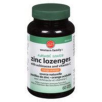 Western Family - Zinc Lozenges Tangy Orange, 60 Each