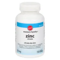 Western Family - Zinc Citrate - Tablets, 150 Each