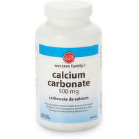 Western Family - Calcium Carbonate 500mg, 200 Each