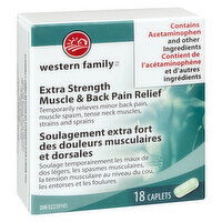 Western Family - Extra Strength Muscle & Back Relief, 18 Each