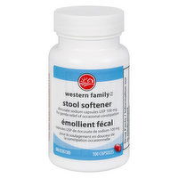 Western Family - Stool Softener 100mg, 100 Each