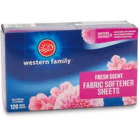 Western Family - Fabric Softener Sheets - Fresh scent, 120 Each