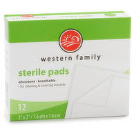 Western Family - Sterile Pads, 12 Each