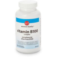 Western Family - VITAMIN B100 COMPLEX CAPSULE, 100 Each