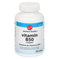 Western Family - Vitamin B50 Complex, 100 Each