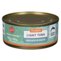 Western Family - Flaked Light Tuna, Skipjack in Water, 170 Gram