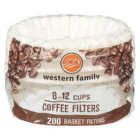 Western Family - Basket Coffee Filters 8-12 Cups, 200 Each