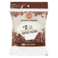 Western Family - Cone Coffee Filters #2 1-4 Cups, 100 Each