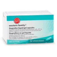 Western Family - Ibuprofen Liquid Gel Capsules 200mg, 32 Each