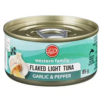 Western Family - Flaked Light Tuna Garlic & Pepper, 85 Gram