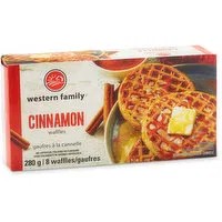 Western Family - Cinnamon Waffles, 8 Each