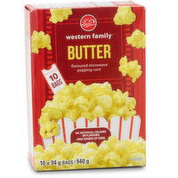 Western Family - Butter Flavour Microwave Popcorn, 10 Each