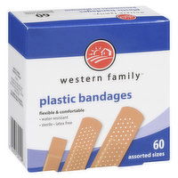 Western Family - Plastic Bandages Assorted, 60 Each