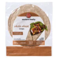 Western Family - Whole Wheat Wraps Large 10 Inch, 8 Each