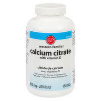 Western Family - Calcium Citrate with Vitamin D, 180 Each