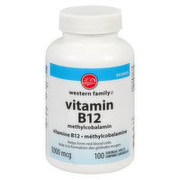 Western Family - Vitamin B12 1000mg, 100 Each