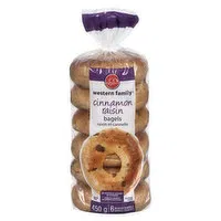 Western Family - Cinnamon Bagels, 6 Pack, 1 Each