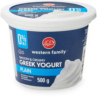 Western Family - Greek Yogurt Smooth & Creamy Plain, 0% M.F.