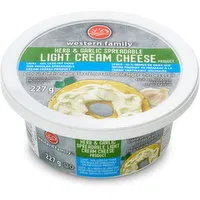 Western Family - Cream Cheese Spreadable Light - Herb & Garlic, 227 Gram