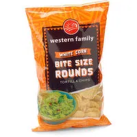 Western Family - Tortilla Chips White Corn Bite Size Rounds, 300 Gram