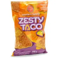 Western Family - Tortilla Chips Zesty Taco, 240 Gram