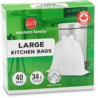 Western Family - Kitchen Bags Large, 40 Each