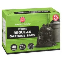 Western Family - Strong Garbage Bags Regular, 40 Bags, 40 Each