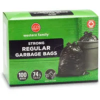 Western Family - Strong Garbage Bags Regular, 100 Each