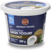 Western Family - Greek Yogurt Smooth & Creamy Coconut, 2% M.F., 500 Gram