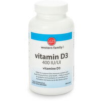 Western Family - WF Vitamin D 400IU Capsule, 270 Each