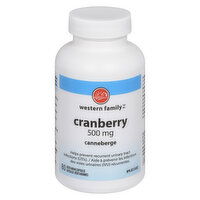 Western Family - Cranberry 500mg Capsules, 80 Each